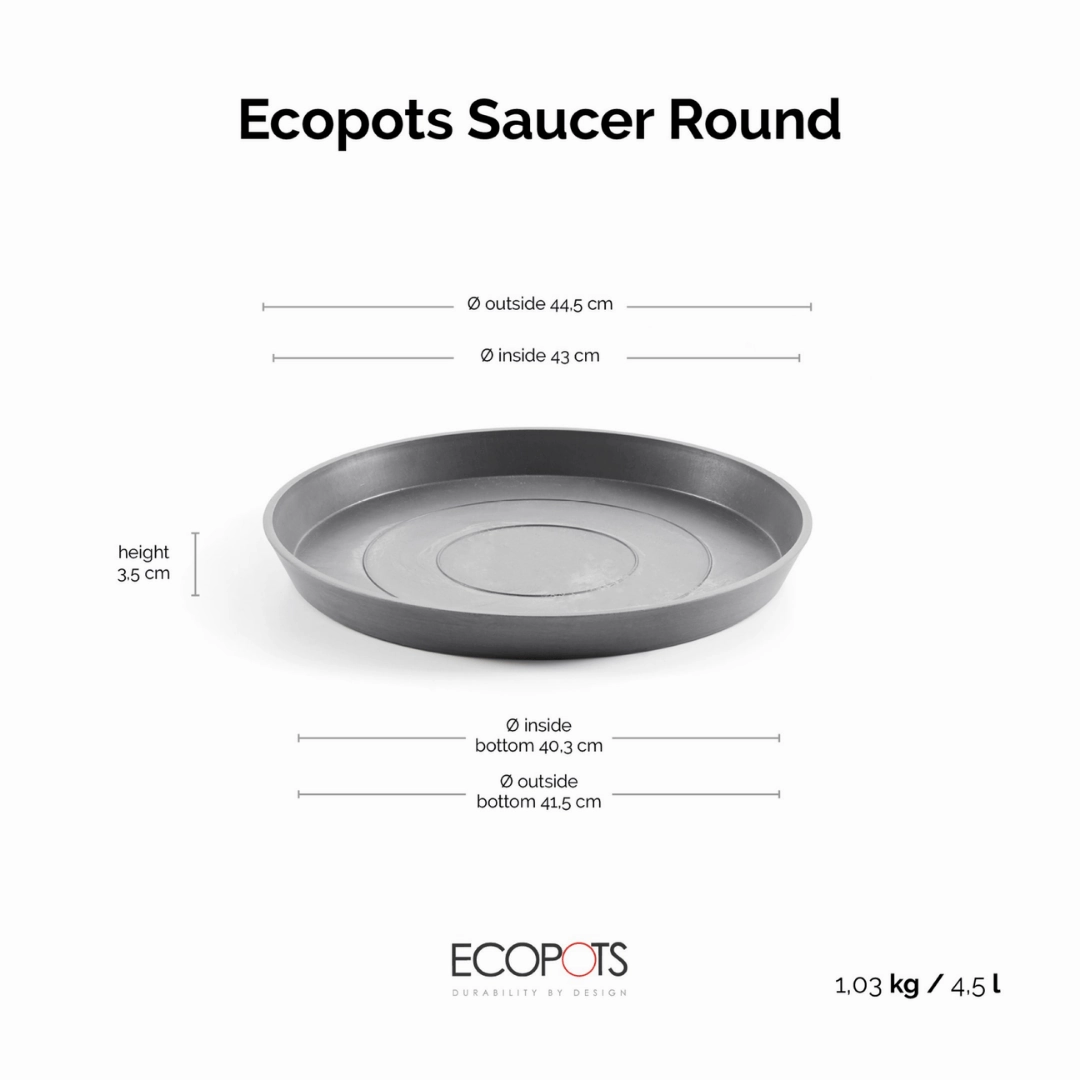 Ecopots Saucer Round Grey
