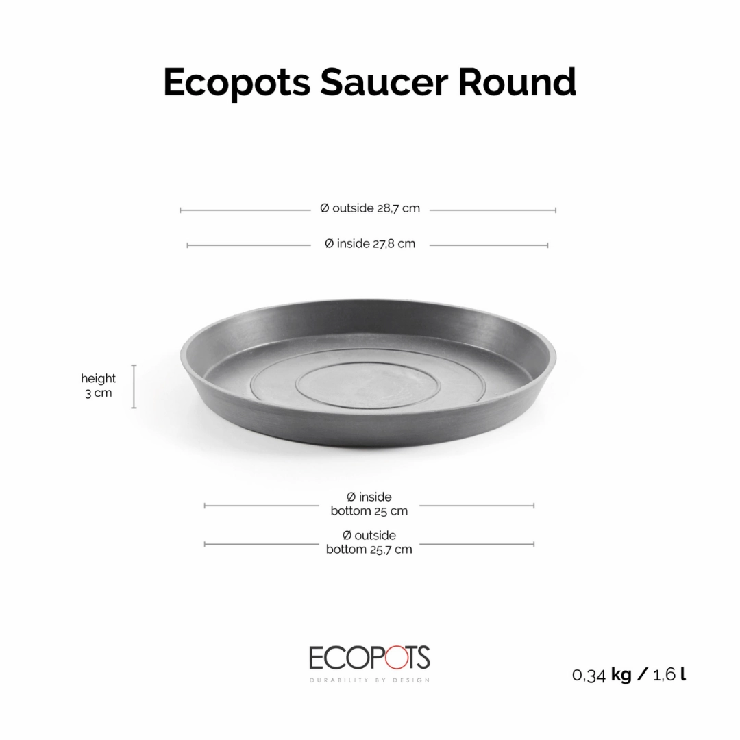 Ecopots Saucer Round Grey