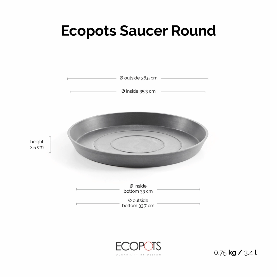 Ecopots Saucer Round Grey