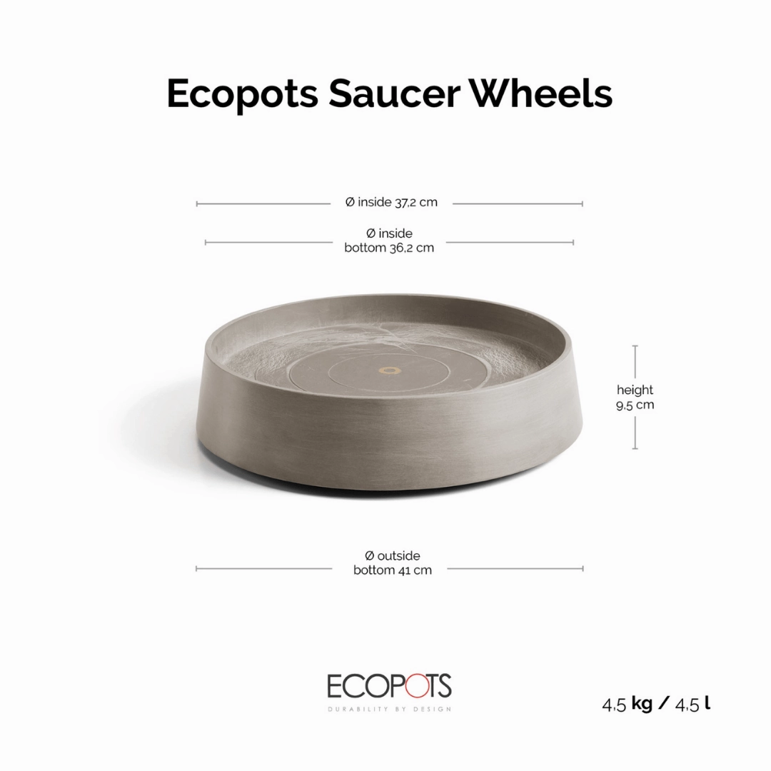 Ecopots Saucer Wheels Oslo Taupe