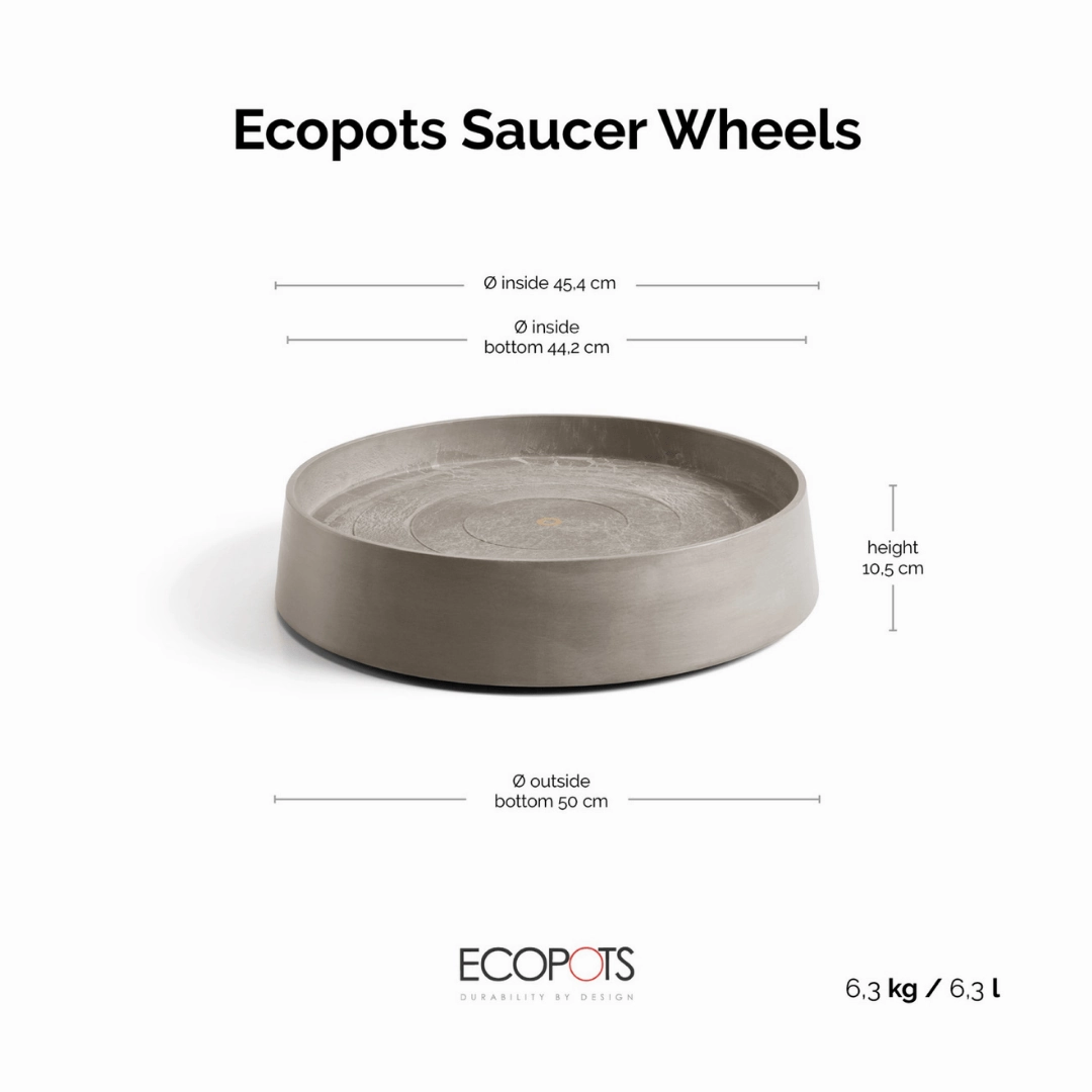 Ecopots Saucer Wheels Oslo Taupe