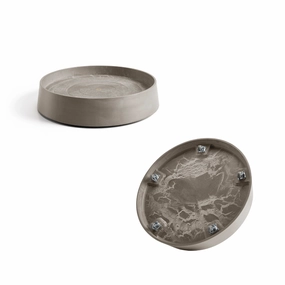 Ecopots Saucer Wheels Oslo Taupe hanging garden planters for small spaces
