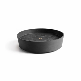 Ecopots Saucer Wheels Round Dark Grey hanging garden planters for small spaces
