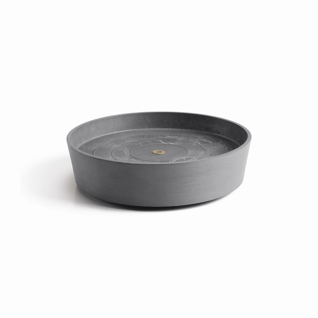 Ecopots Saucer Wheels Round Grey hanging garden planters for small spaces