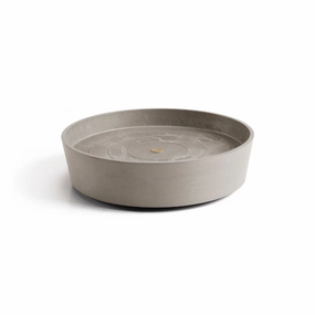 Ecopots Saucer Wheels Round Taupe hanging garden planters for small spaces
