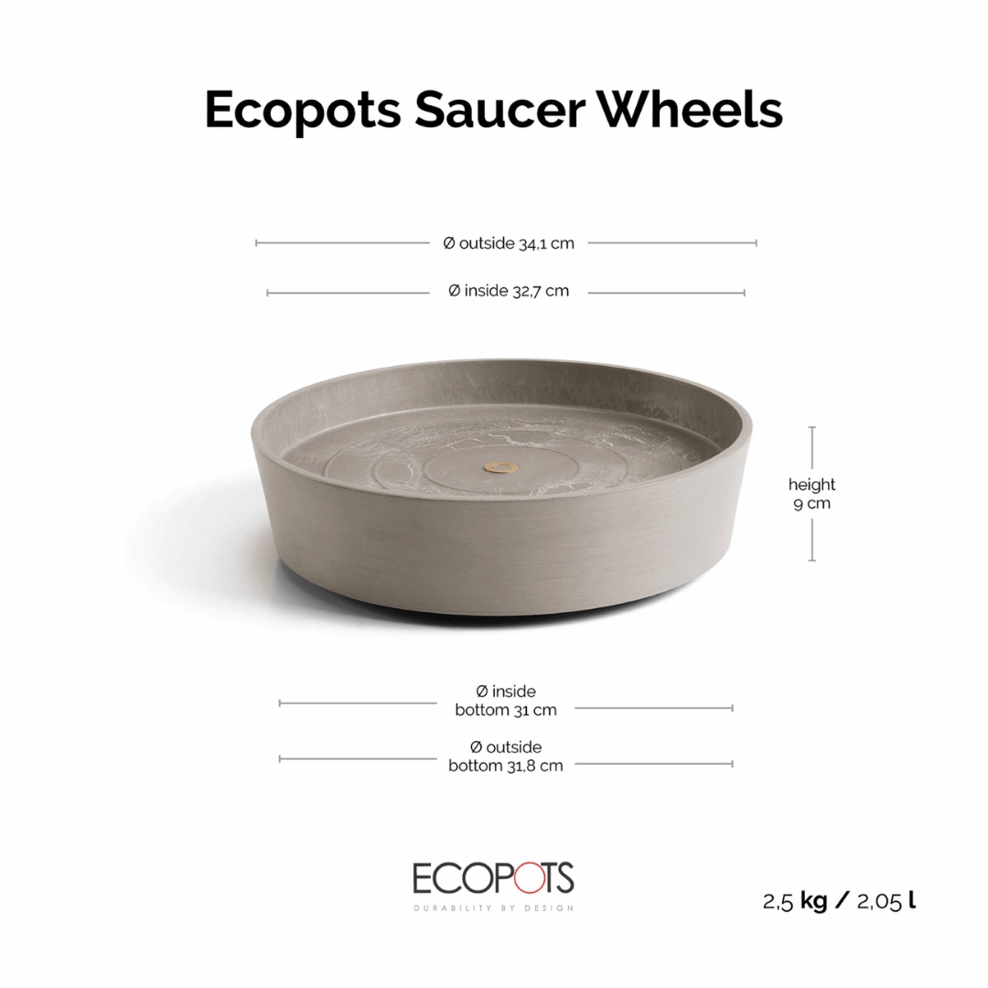 Ecopots Saucer Wheels Round Taupe