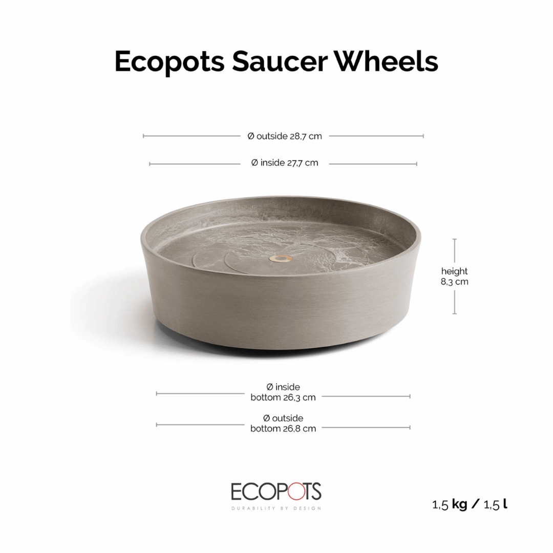 Ecopots Saucer Wheels Round Taupe