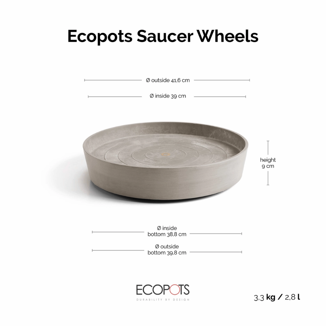 Ecopots Saucer Wheels Round Taupe