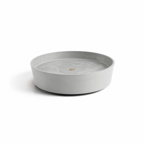 Ecopots Saucer Wheels Round White Grey hanging garden planters for small spaces