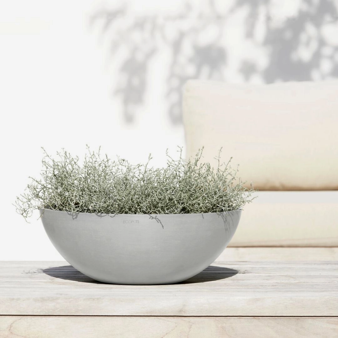 Ecopots Vienna White Grey hanging garden planters for small spaces
