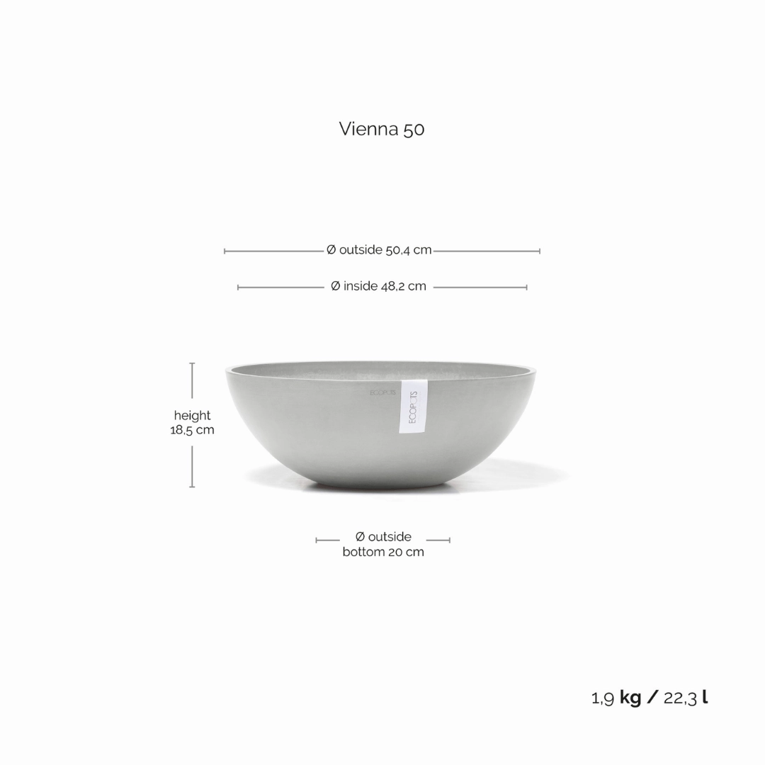 Ecopots Vienna White Grey