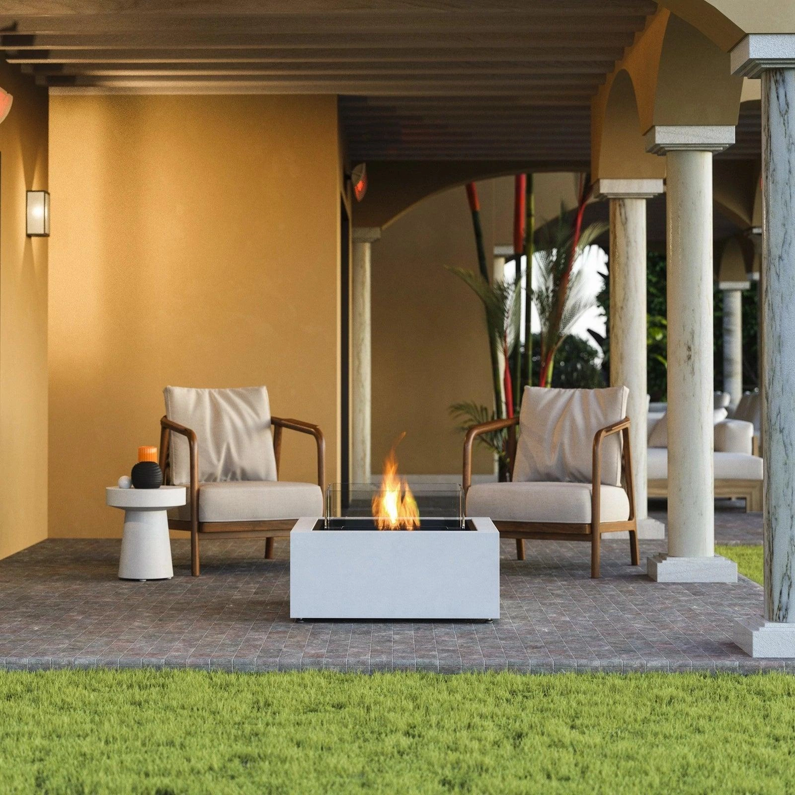 EcoSmart Fire - Base 30" Square Concrete Fire Pit Table