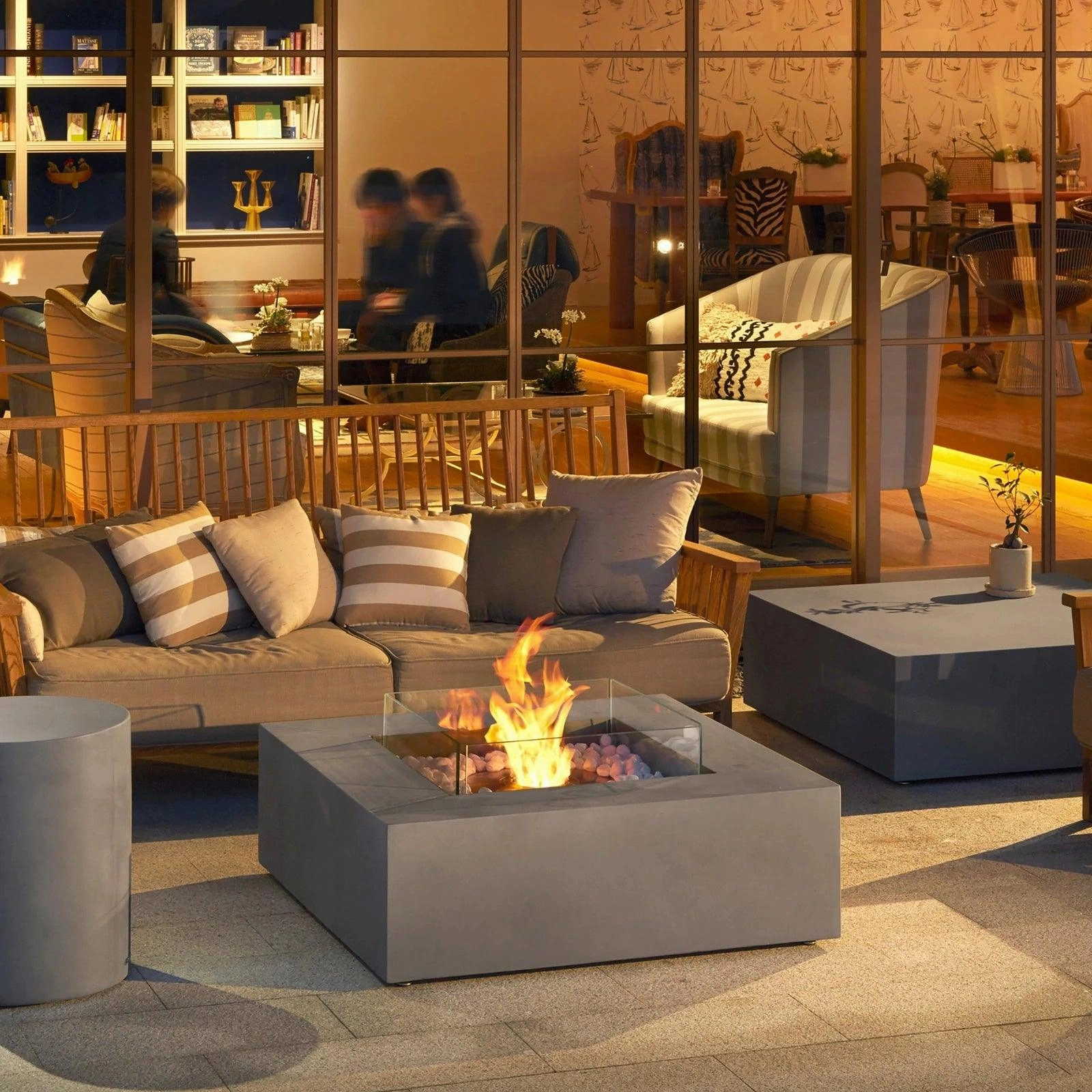 EcoSmart Fire - Base 40" Square Concrete Fire Pit Table