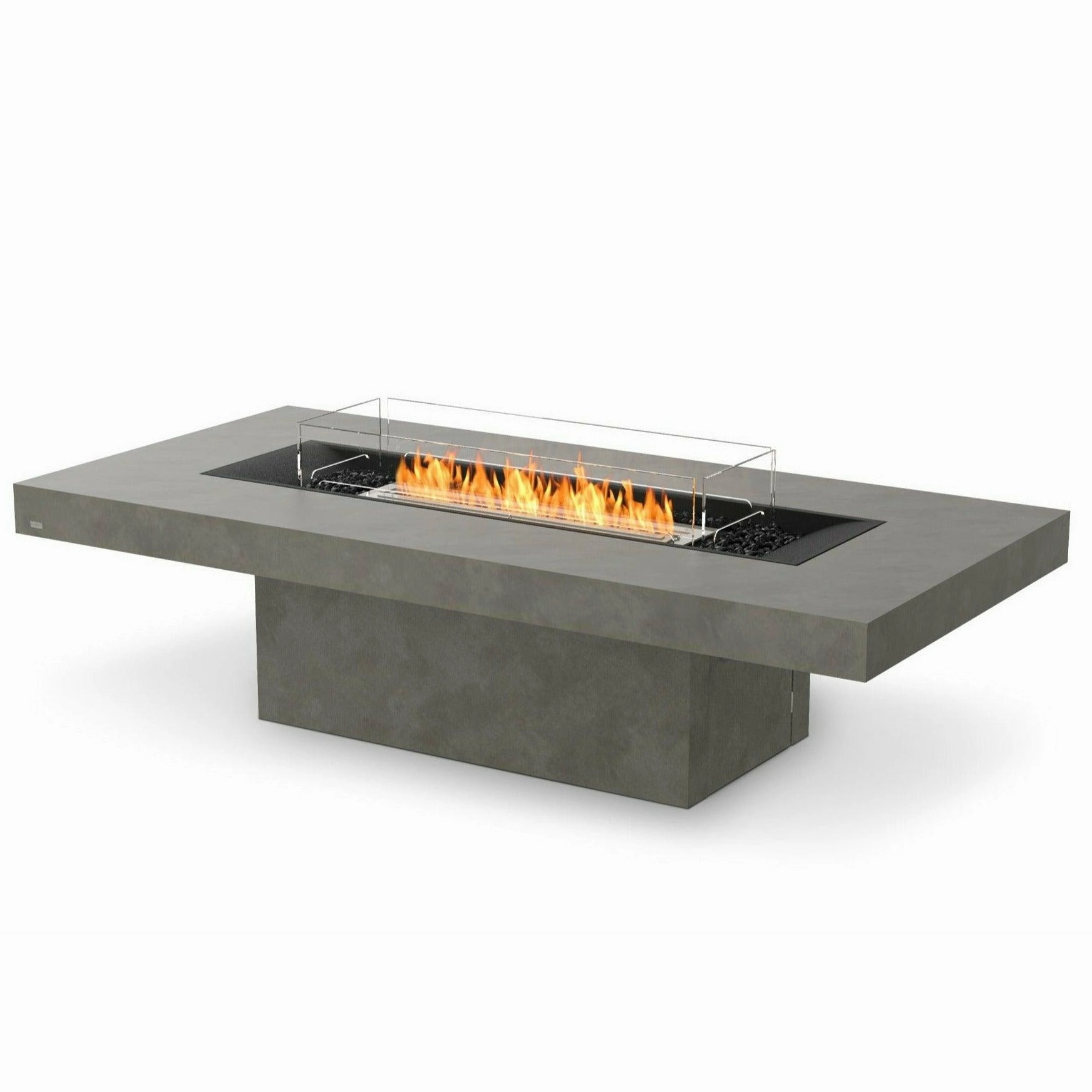 EcoSmart Fire - Gin 90" (Chat) Rectangular Concrete Fire Pit Tableportable outdoor fire pit with lid