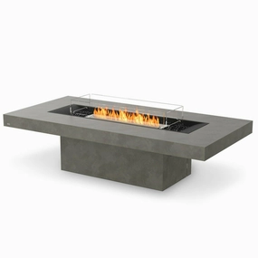 EcoSmart Fire - Gin 90" (Chat) Rectangular Concrete Fire Pit Tableportable outdoor fire pit with lid