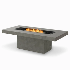 EcoSmart Fire - Gin 90" (Dining) Rectangular Concrete Fire Pit Tableportable outdoor fire pit with lid