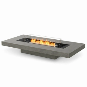 EcoSmart Fire - Gin 90"(Low) Rectangular Concrete Fire Pit Tableportable outdoor fire pit with lid