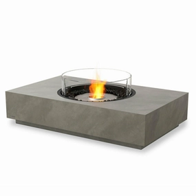 EcoSmart Fire - Martini 50" Rectangular Concrete Fire Pit Tableportable outdoor fire pit with lid