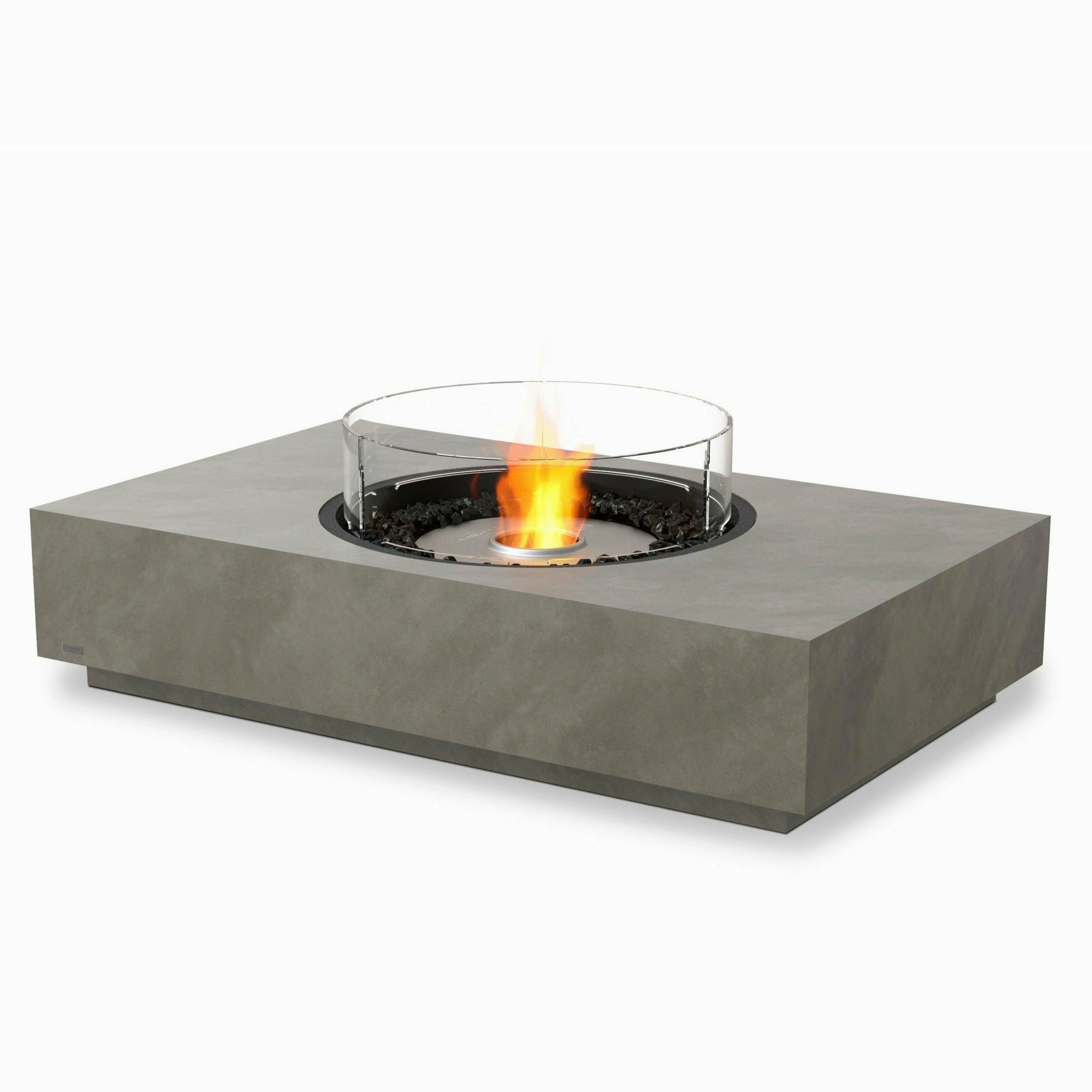 EcoSmart Fire - Martini 50" Rectangular Concrete Fire Pit Tableportable outdoor fire pit with lid
