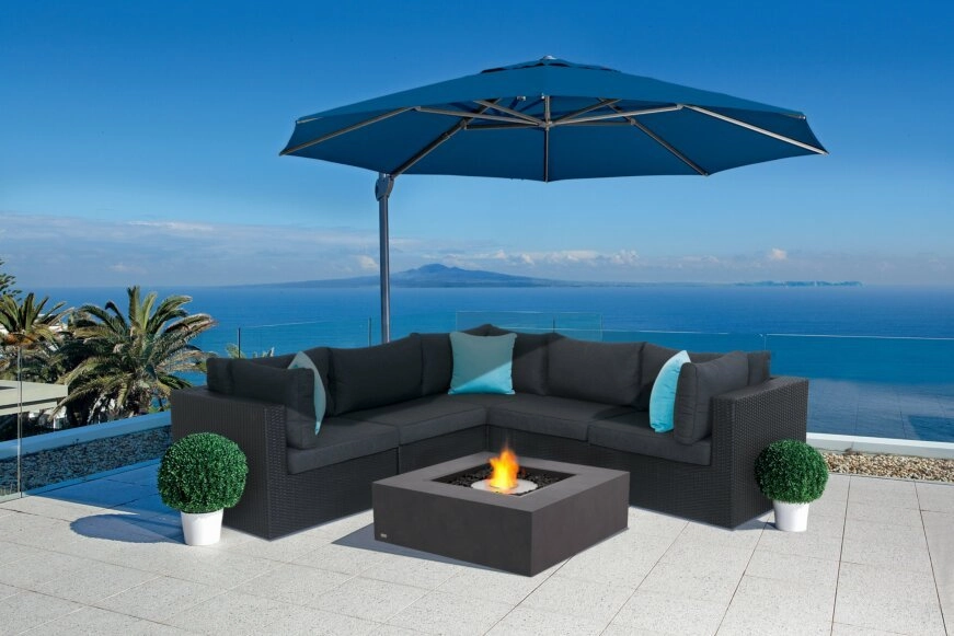 Ecosmart Fire Base 40 Fire Pit Table - Bone Finish / Stainless Steel Burner - ESF.O.BAS.40.BO