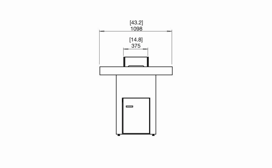Ecosmart Fire Gin 90 (Bar) Fire Pit Table - Natural Finish / Stainless Steel Burner - ESF.O.GIN.90.B.NA