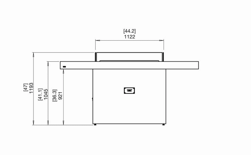Ecosmart Fire Gin 90 (Bar) Fire Pit Table - Natural Finish / Stainless Steel Burner - ESF.O.GIN.90.B.NA