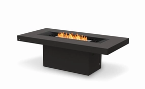 Ecosmart Fire Gin 90 (Dining) Fire Pit Table - Graphite Finish / Stainless Steel Burner - ESF.O.GIN.90.D.GHoutdoor fire table set with chairs