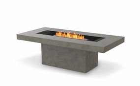 Ecosmart Fire Gin 90 (Dining) Fire Pit Table - Natural Finish / Stainless Steel Burner - ESF.O.GIN.90.D.NAoutdoor fire table set with chairs