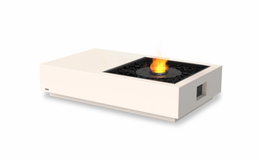 Ecosmart Fire Manhattan 50 Fire Pit Table - Bone Finish / Black Burner - ESF.O.MHA.50.BO.Boutdoor fire table set with chairs