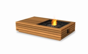 Ecosmart Fire Manhattan 50 Fire Pit Table - Teak Finish / Black Burner - ESF.O.MHA.50.TN.Boutdoor fire table set with chairs