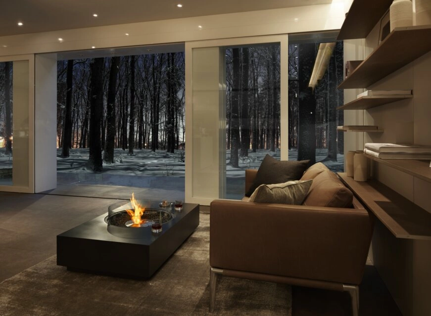 Ecosmart Fire Martini 50 Fire Pit Table - Bone Finish / Stainless Steel Burner - ESF.O.MTI.50.BO