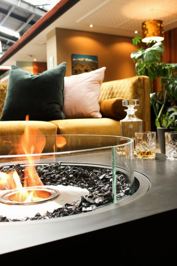 Ecosmart Fire Martini 50 Fire Pit Table - Bone Finish / Stainless Steel Burner - ESF.O.MTI.50.BO