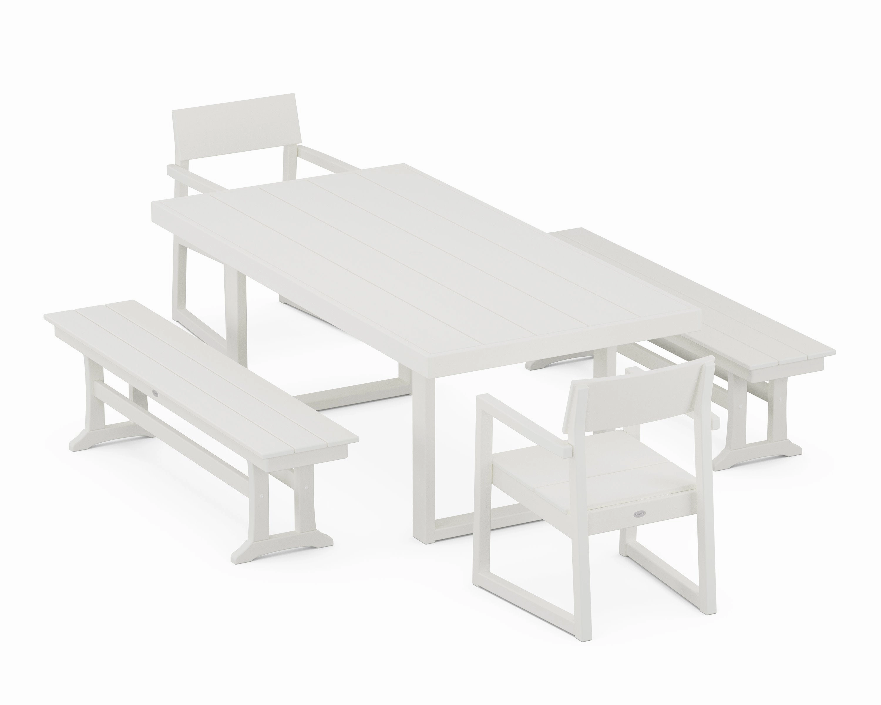 EDGE 5-Piece Dining Set with Benches