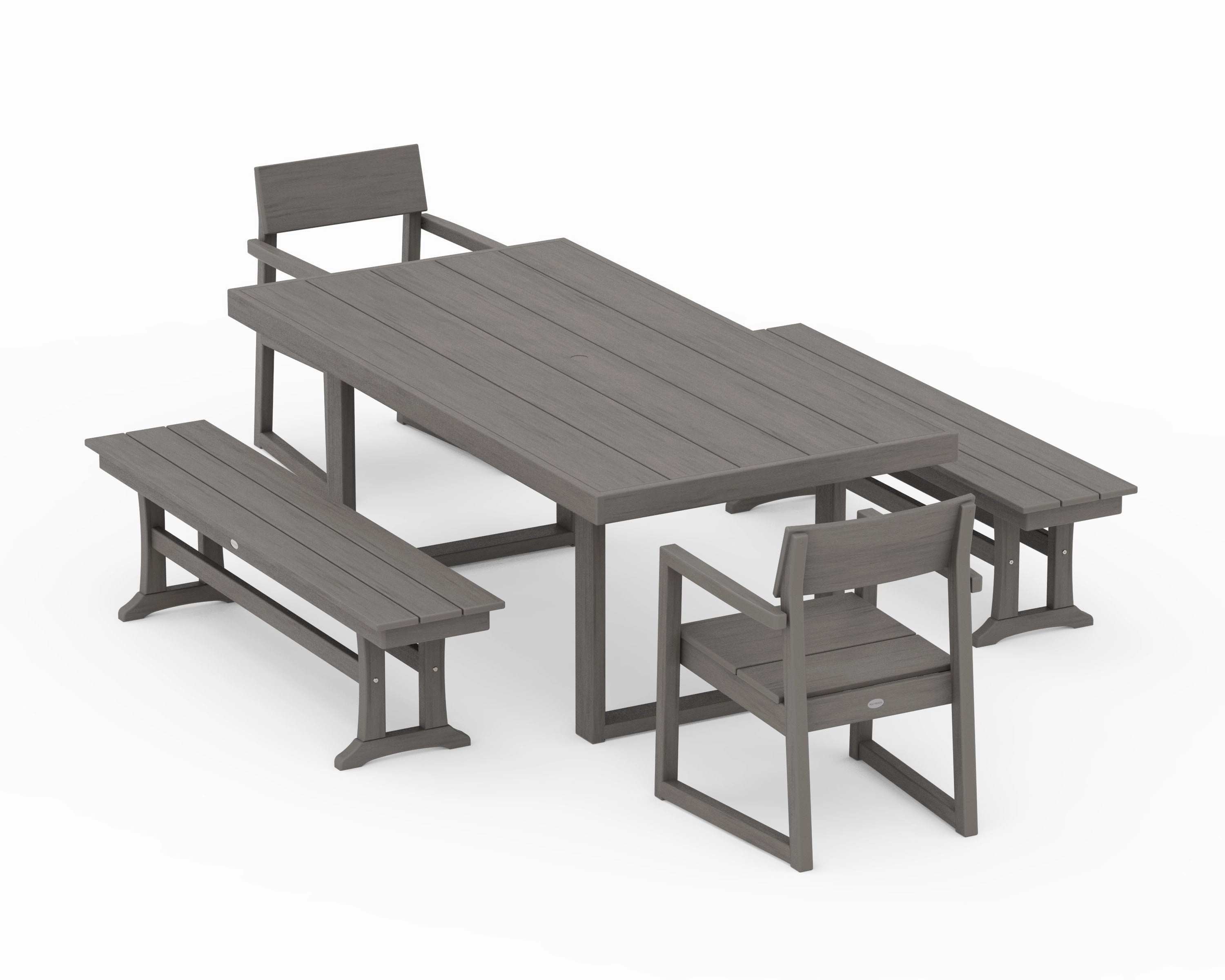 EDGE 5-Piece Dining Set with Benches