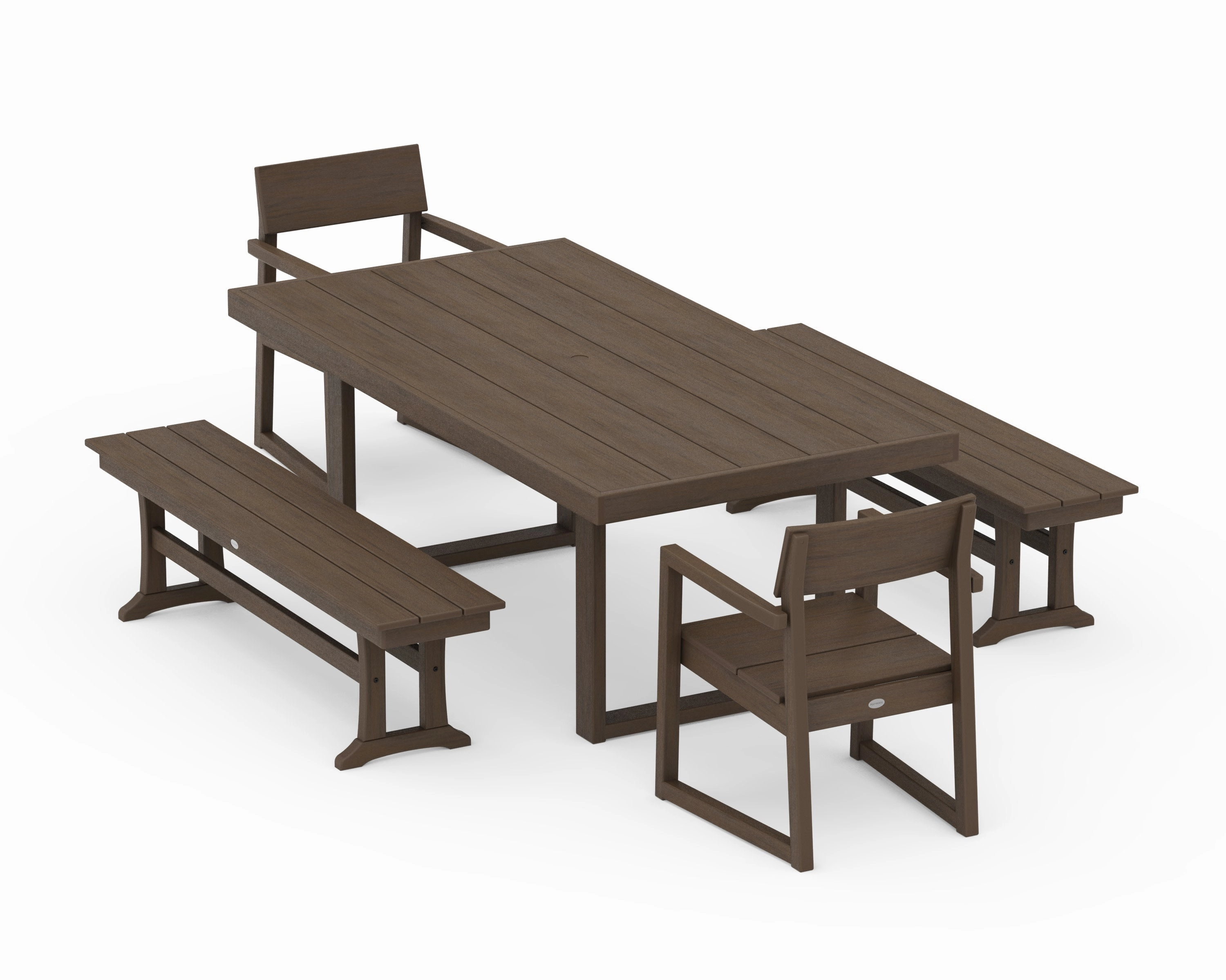 EDGE 5-Piece Dining Set with Benches