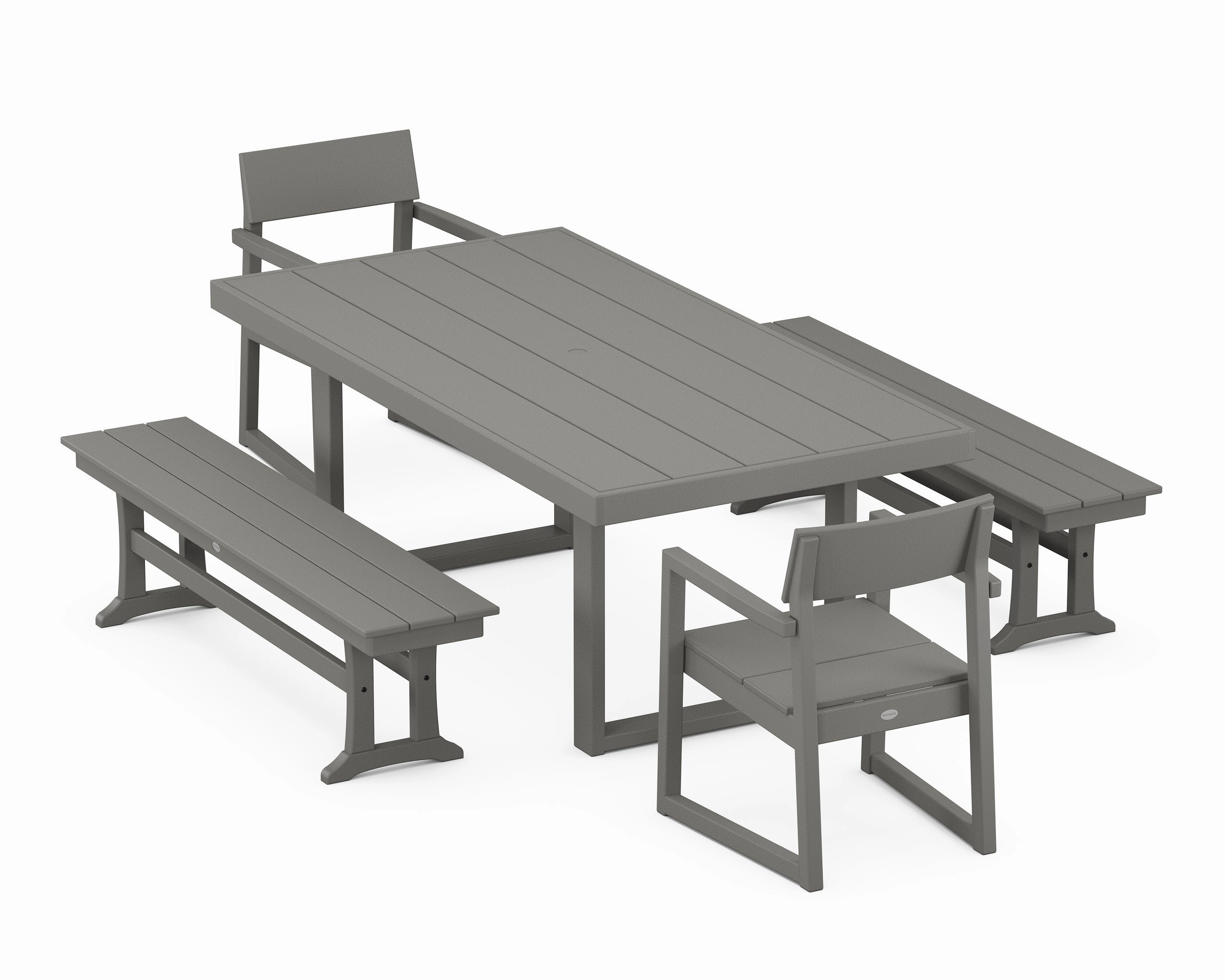 EDGE 5-Piece Dining Set with Benchesoutdoor patio furniture set