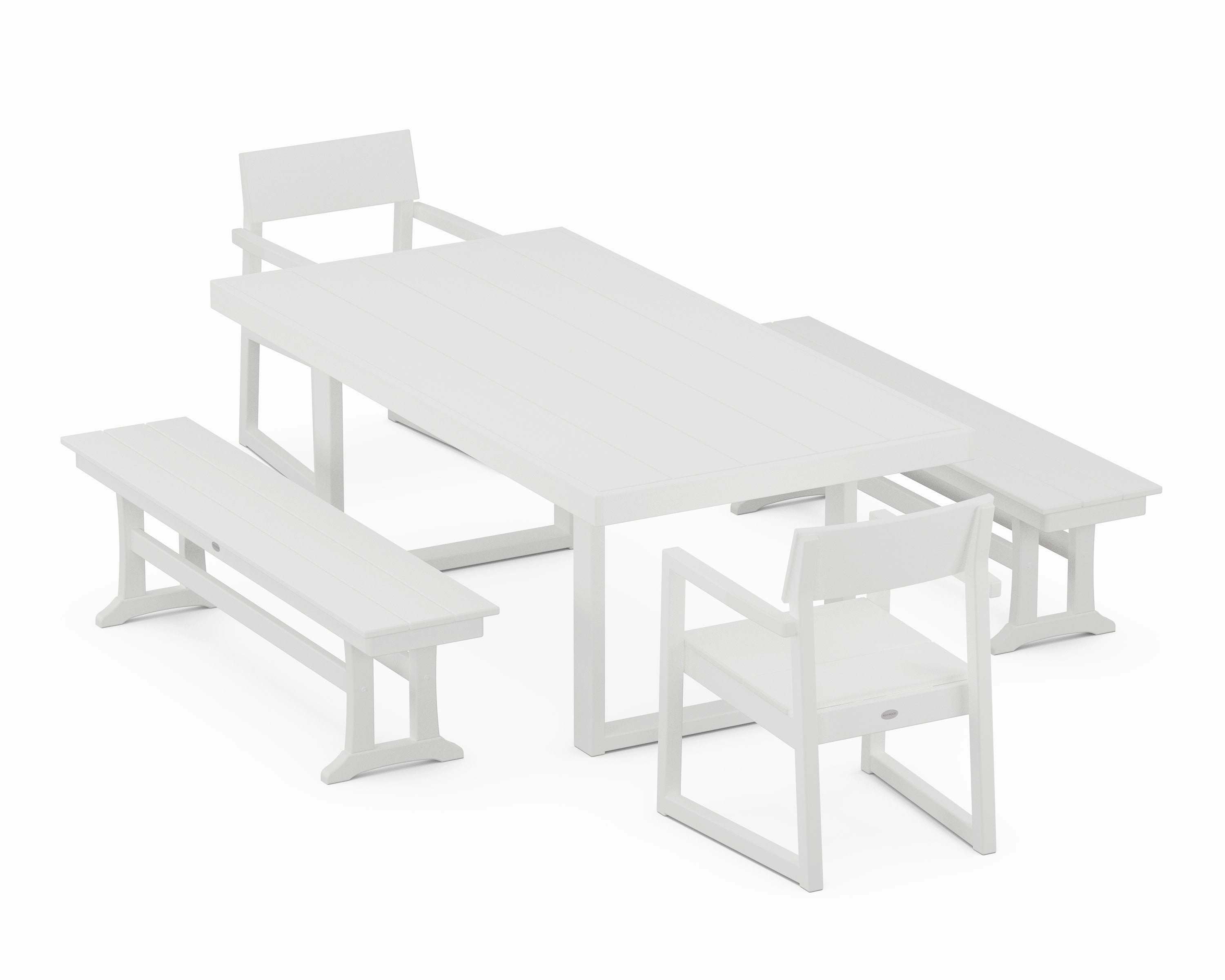 EDGE 5-Piece Dining Set with Benches