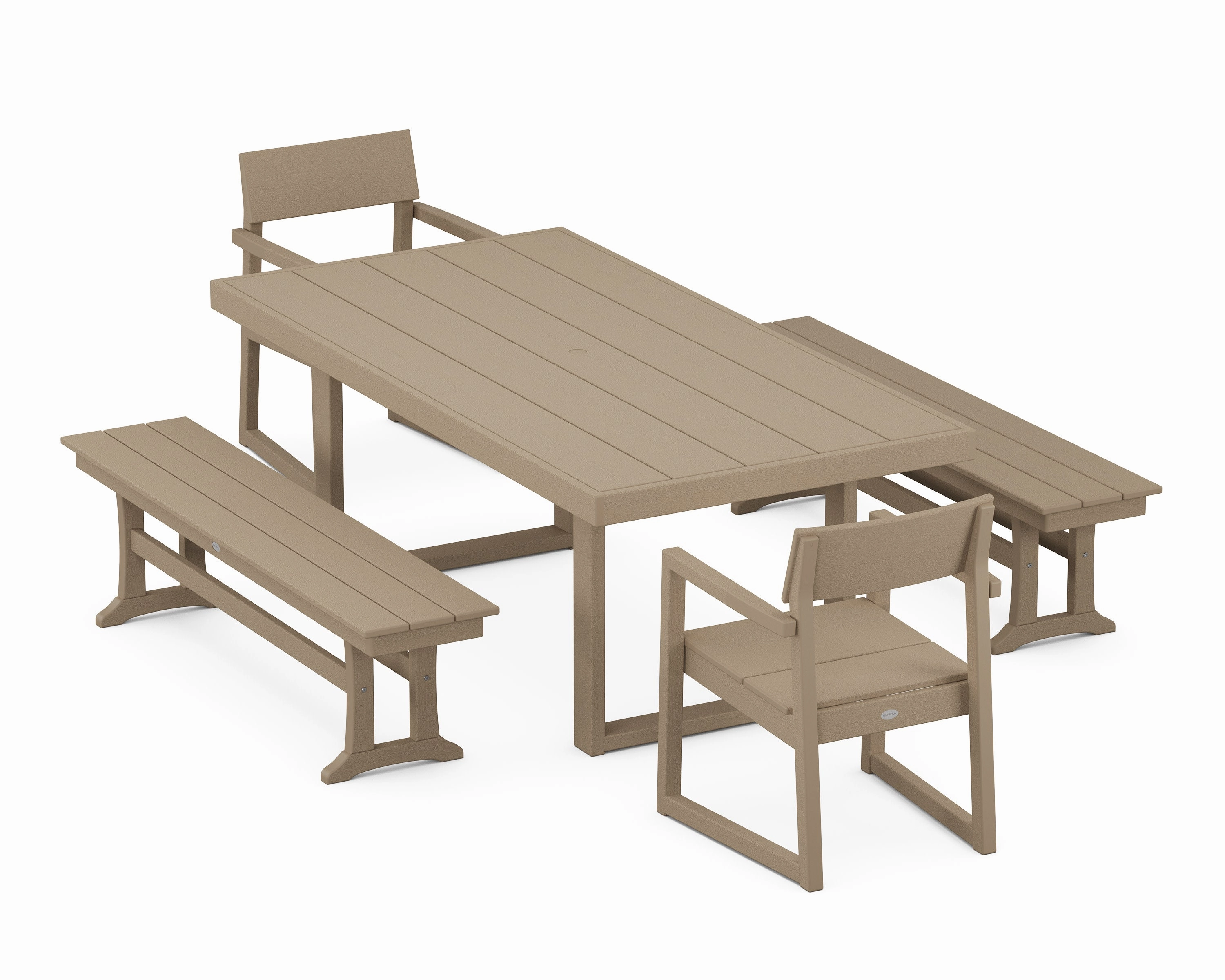 EDGE 5-Piece Dining Set with Benches