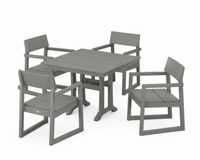 EDGE 5-Piece Farmhouse Dining Set With Trestle Legsoutdoor patio furniture set