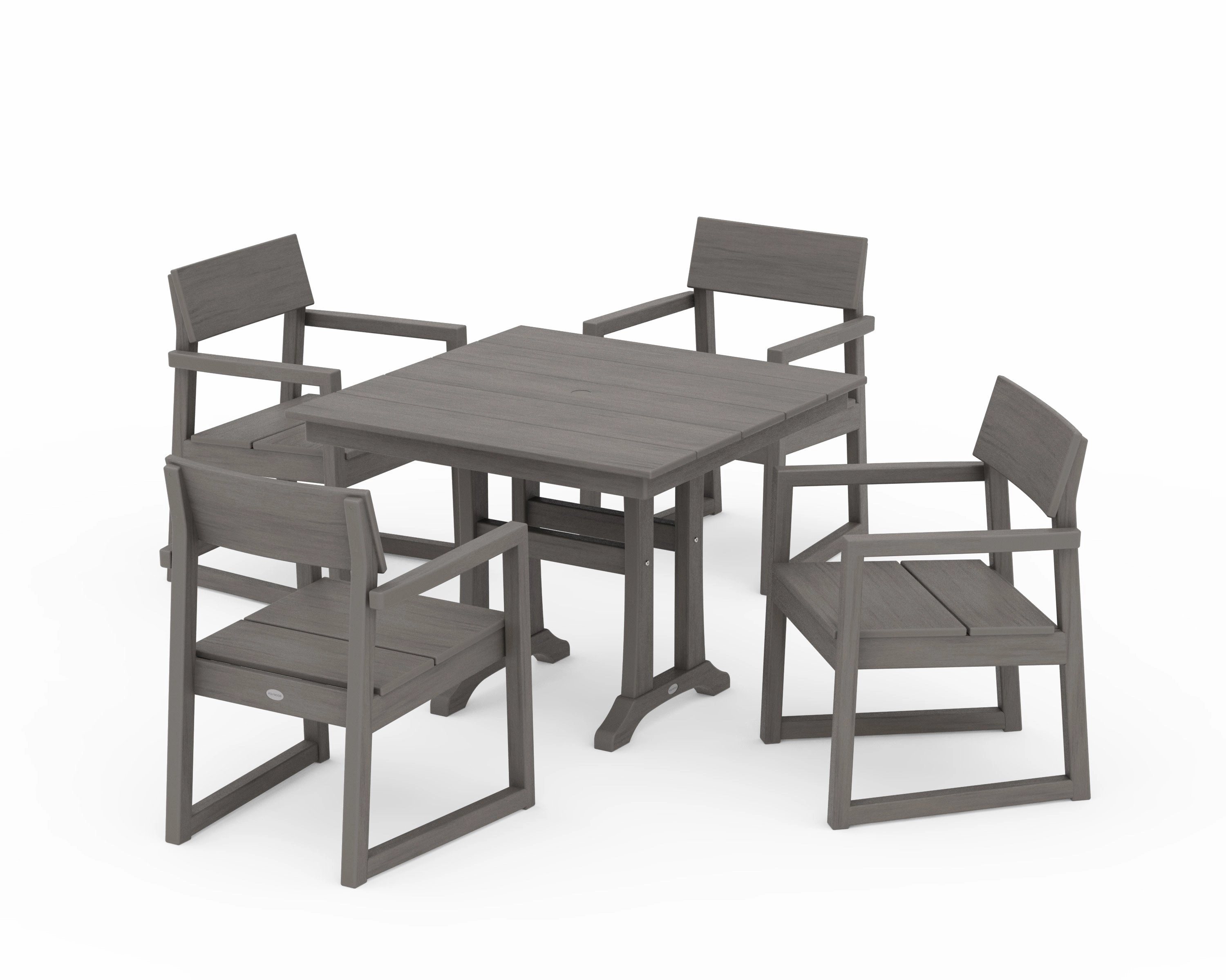 EDGE 5-Piece Farmhouse Dining Set With Trestle Legs