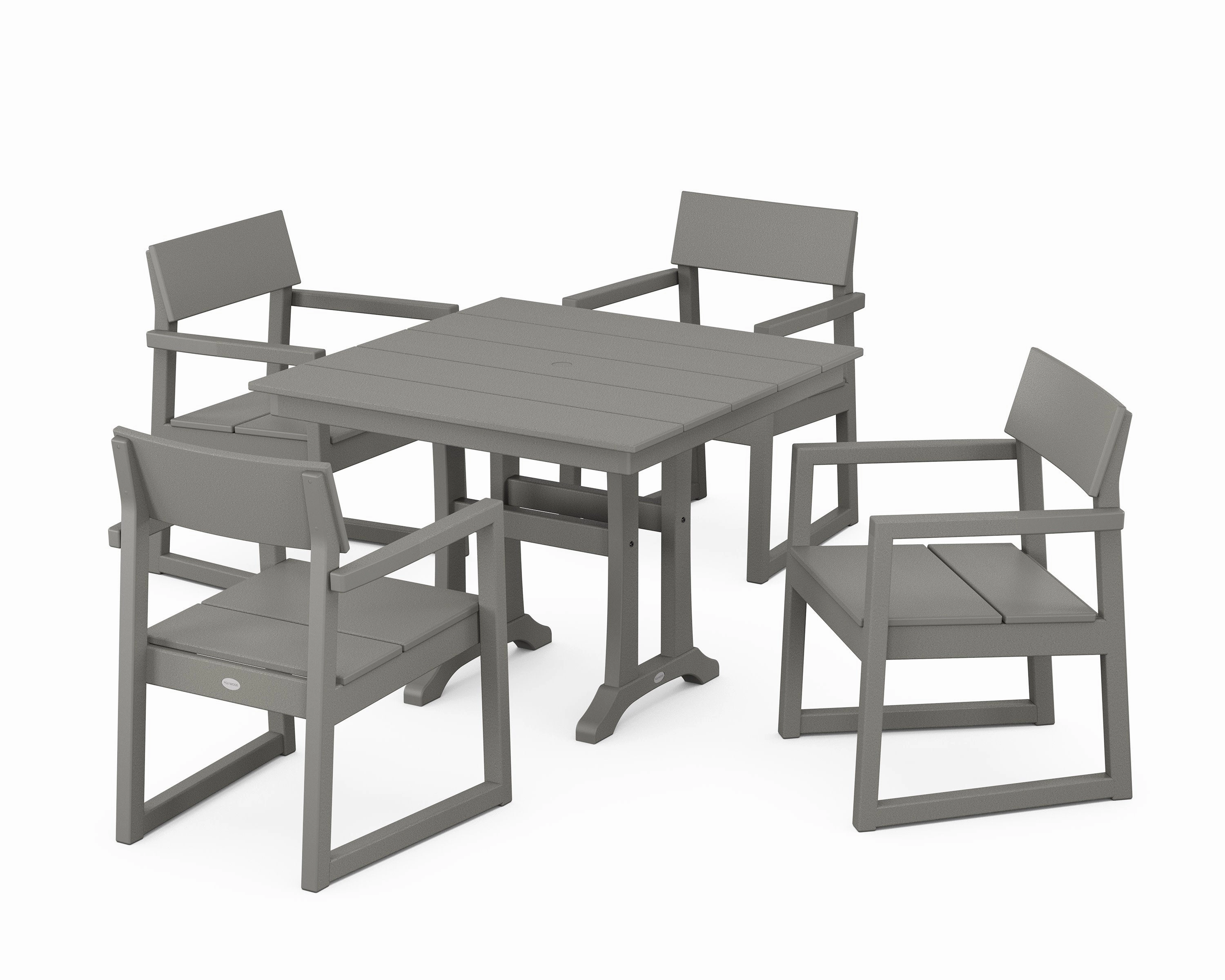 EDGE 5-Piece Farmhouse Dining Set With Trestle Legsoutdoor patio furniture set