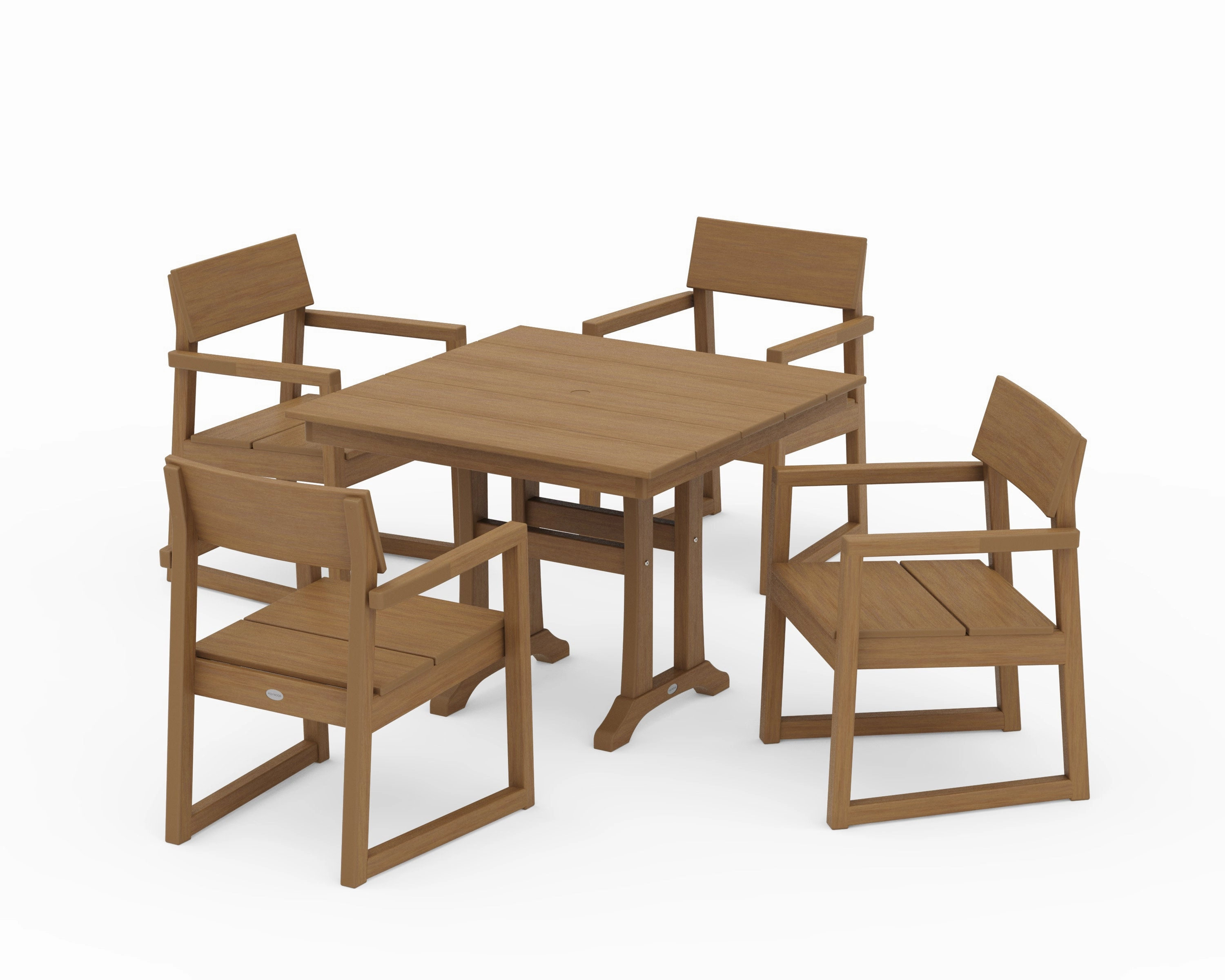 EDGE 5-Piece Farmhouse Dining Set With Trestle Legs