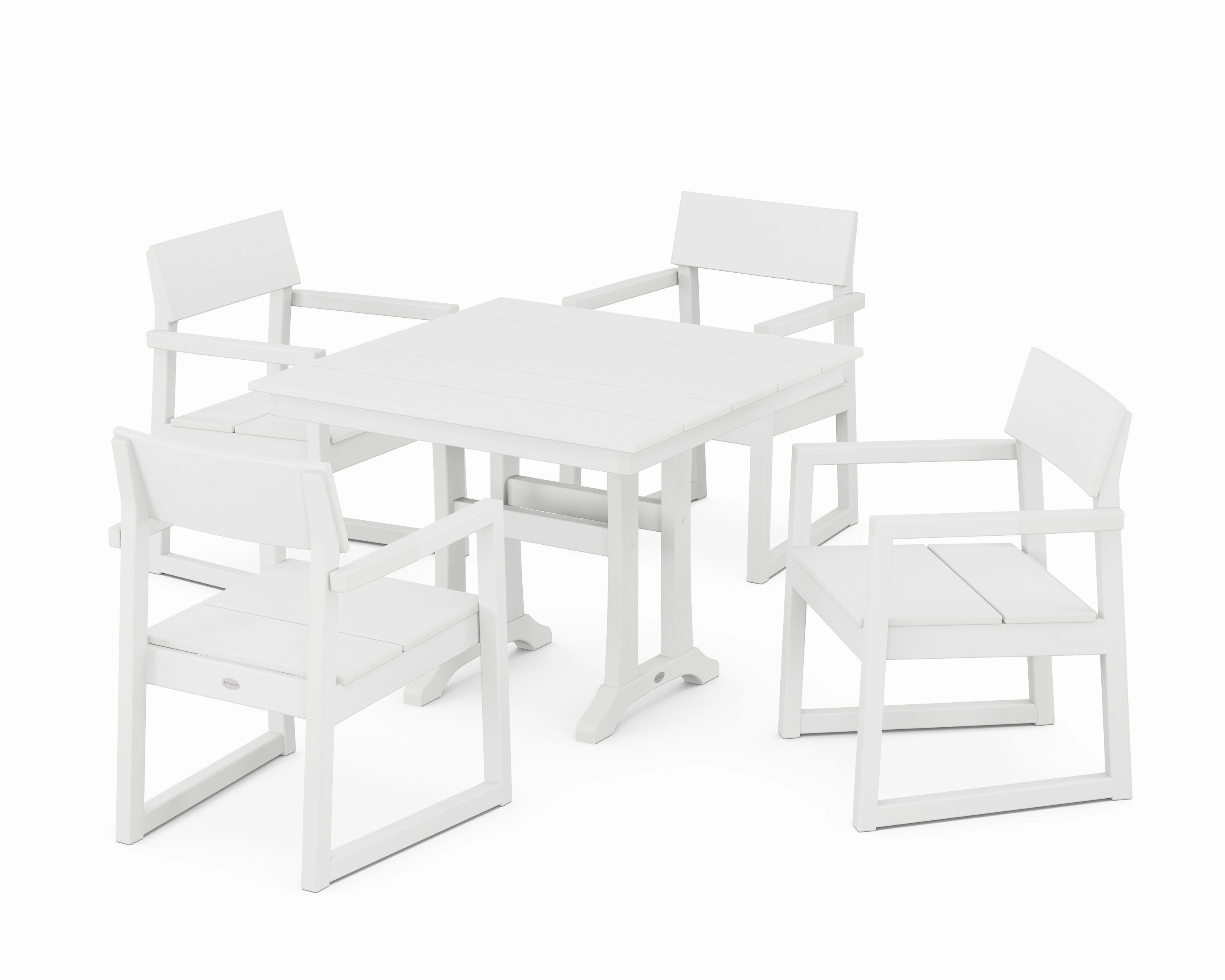 EDGE 5-Piece Farmhouse Dining Set With Trestle Legs