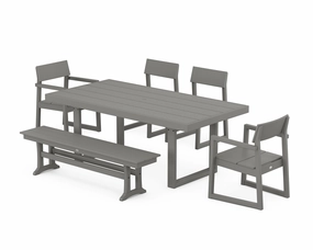 EDGE 6-Piece Dining Set with Benchoutdoor patio furniture set