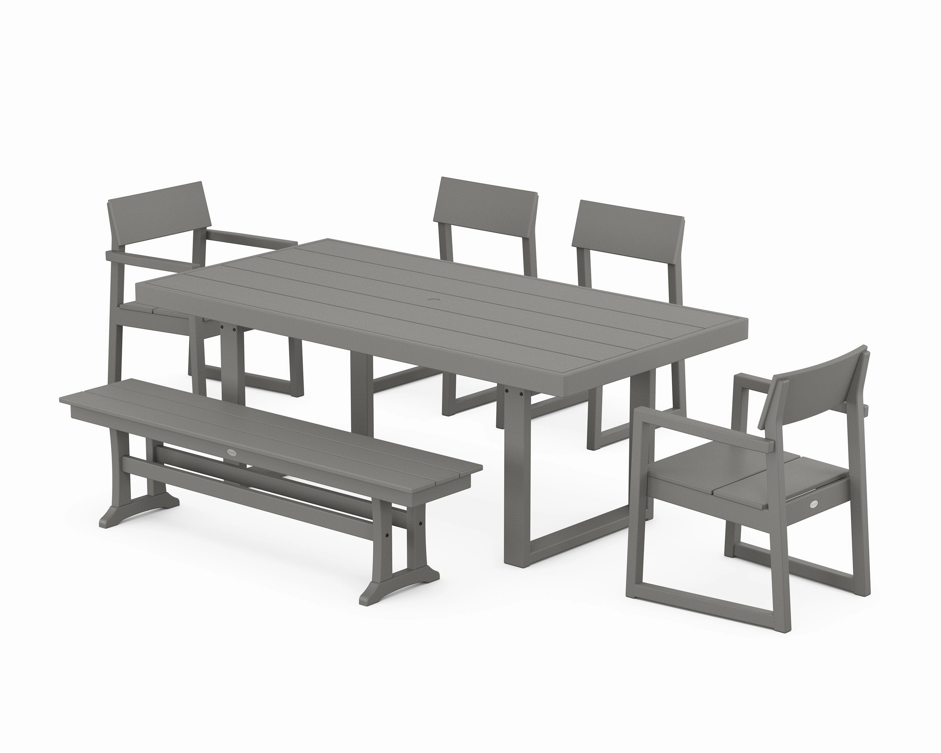 EDGE 6-Piece Dining Set with Benchoutdoor patio furniture set
