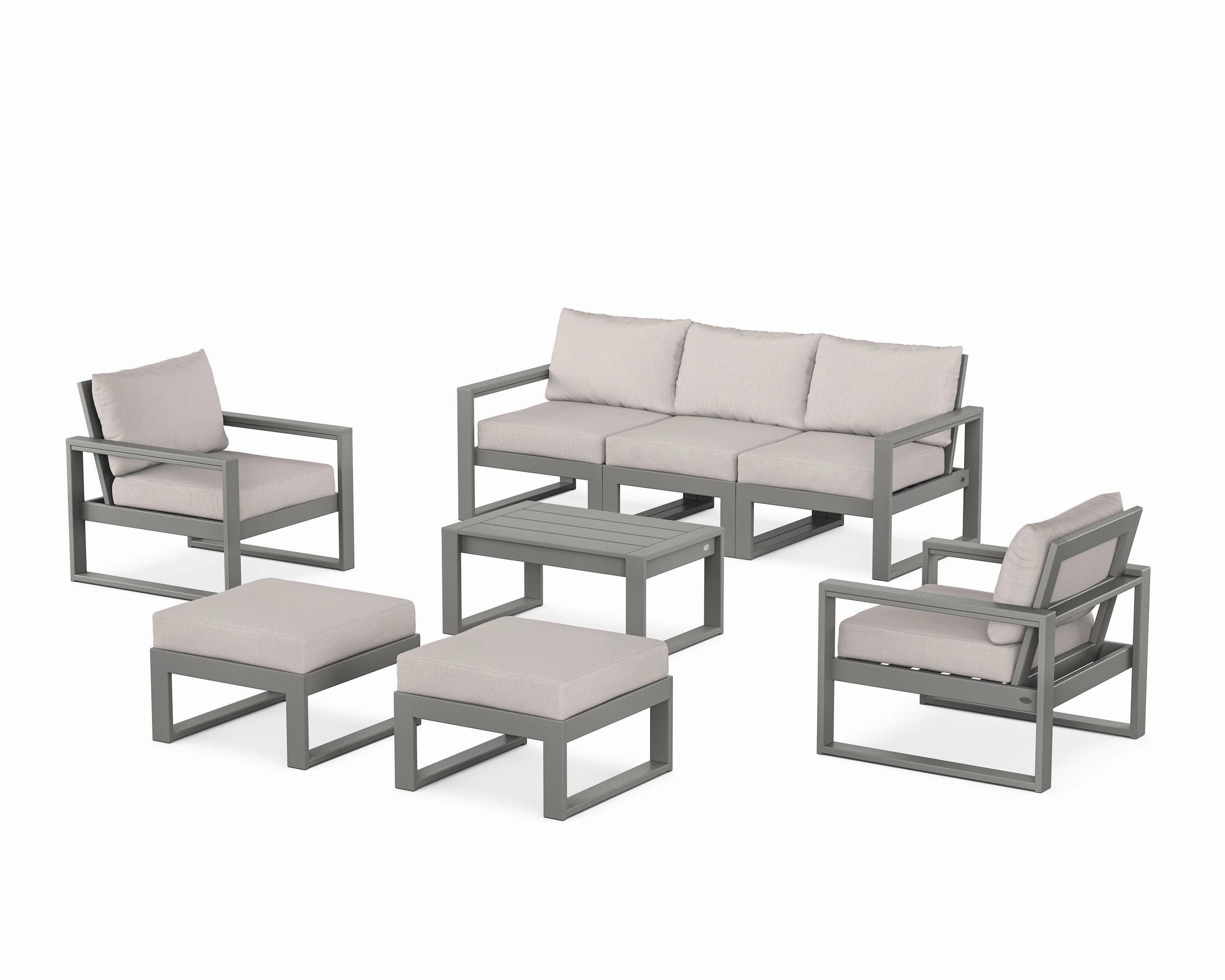 EDGE Sectional 8-Piece Lounge Sofa Setoutdoor patio dining furniture set
