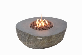 Elementi - Boulder Round Concrete Fire Pit Table OFG110portable outdoor fire pit with lid