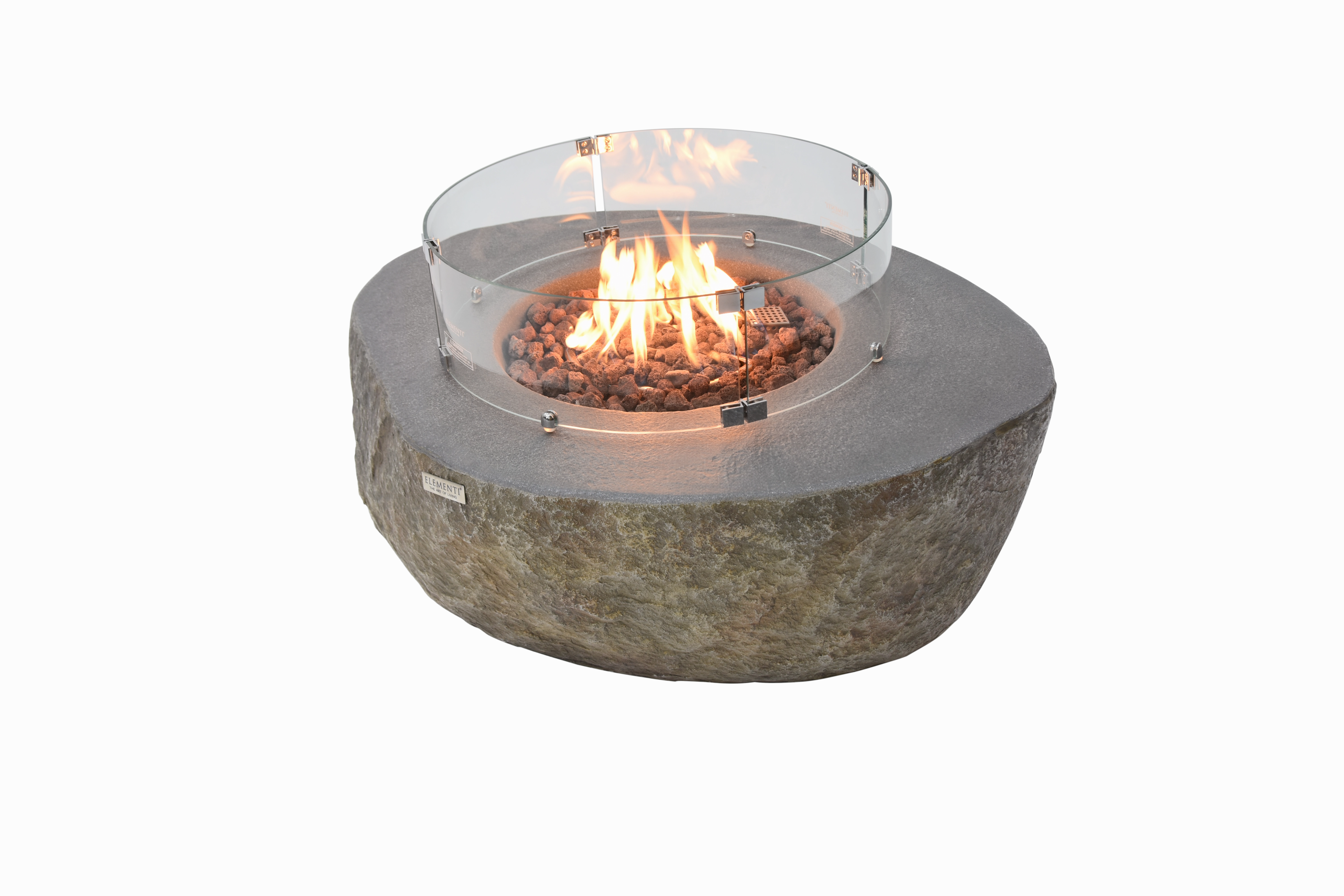 Elementi - Boulder Round Concrete Fire Pit Table OFG110
