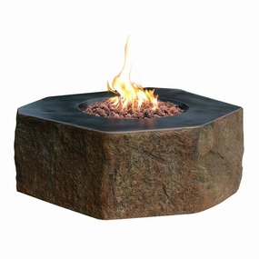 Elementi - Columbia Hexagon Concrete Fire Pit Table OFG105portable outdoor fire pit with lid