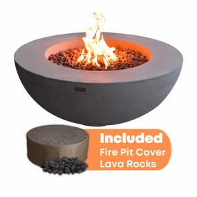 Elementi - Lunar Round Concrete Fire Pit Table OFG101portable outdoor fire pit with lid